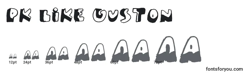 Größen der Schriftart Pk like Guston