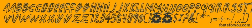 pk shaman Font – Black Fonts on Orange Background