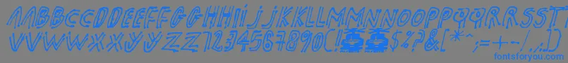 pk shaman Font – Blue Fonts on Gray Background