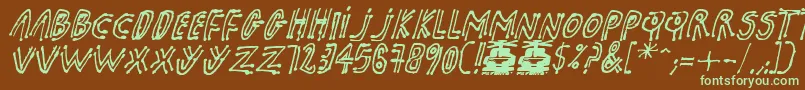 pk shaman Font – Green Fonts on Brown Background