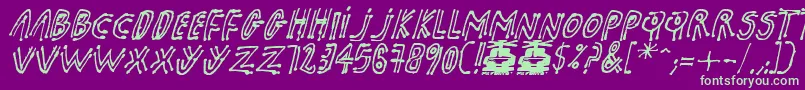 pk shaman Font – Green Fonts on Purple Background