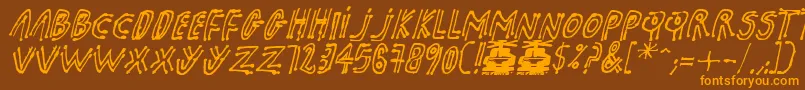 pk shaman-Schriftart – Orangefarbene Schriften auf braunem Hintergrund