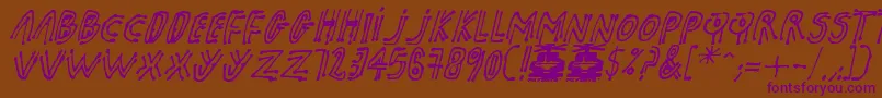 pk shaman Font – Purple Fonts on Brown Background