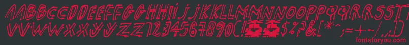 pk shaman Font – Red Fonts on Black Background