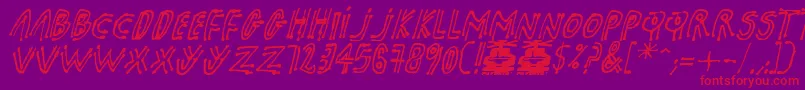 pk shaman Font – Red Fonts on Purple Background