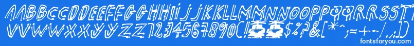 pk shaman Font – White Fonts on Blue Background