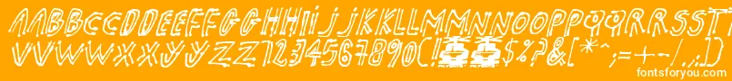 pk shaman Font – White Fonts on Orange Background