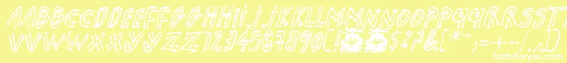 pk shaman Font – White Fonts on Yellow Background