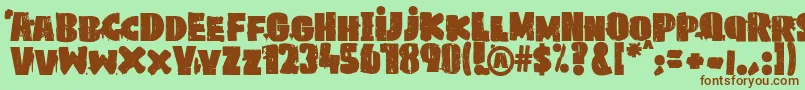 PKco Font – Brown Fonts on Green Background