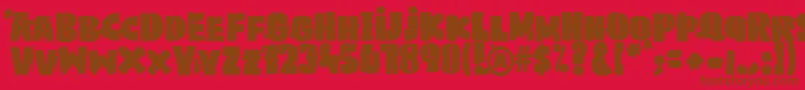 PKco Font – Brown Fonts on Red Background