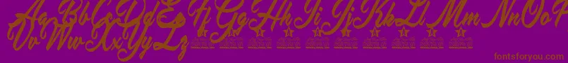 Placid Pool personal Use Font – Brown Fonts on Purple Background