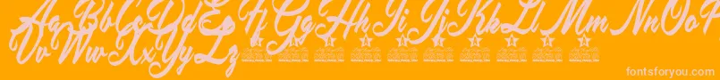 Placid Pool personal Use Font – Pink Fonts on Orange Background