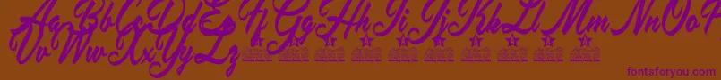 Шрифт Placid Pool personal Use – фиолетовые шрифты на коричневом фоне