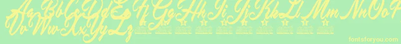 Placid Pool personal Use Font – Yellow Fonts on Green Background