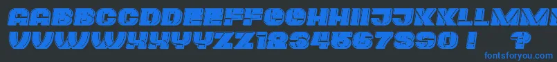 Plagiat Italic Font – Blue Fonts on Black Background