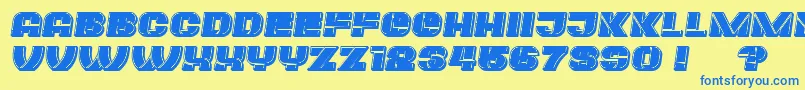 Plagiat Italic Font – Blue Fonts on Yellow Background