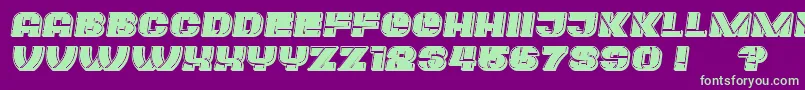 Plagiat Italic Font – Green Fonts on Purple Background