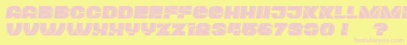 Plagiat Italic Font – Pink Fonts on Yellow Background