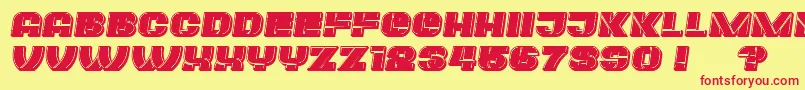 Plagiat Italic-Schriftart – Rote Schriften auf gelbem Hintergrund