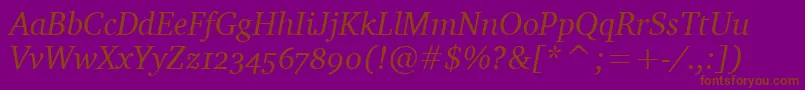 CharterOsItcTtItalic Font – Brown Fonts on Purple Background