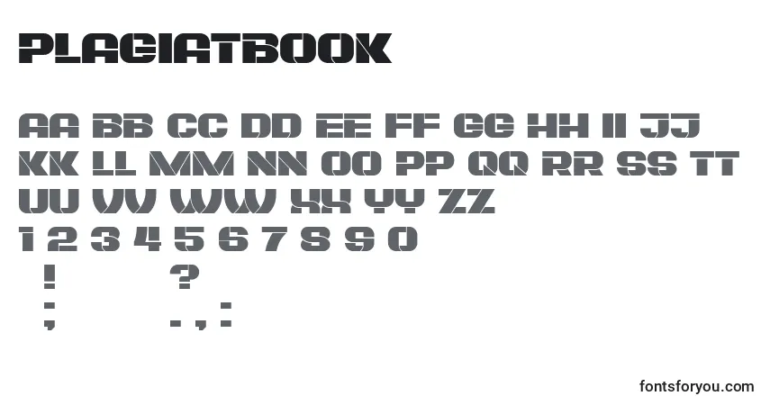 A fonte PlagiatBook – alfabeto, números, caracteres especiais