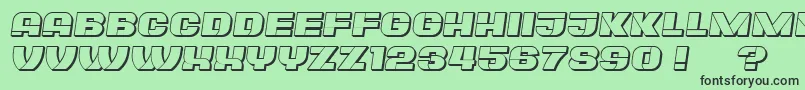 PlagiatHollow Italic Font – Black Fonts on Green Background