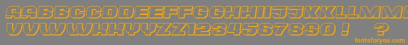 PlagiatHollow Italic Font – Orange Fonts on Gray Background