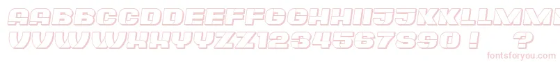 PlagiatHollow Italic-Schriftart – Rosa Schriften auf weißem Hintergrund