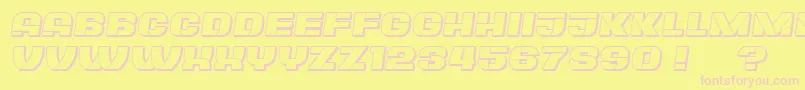 Fonte PlagiatHollow Italic – fontes rosa em um fundo amarelo