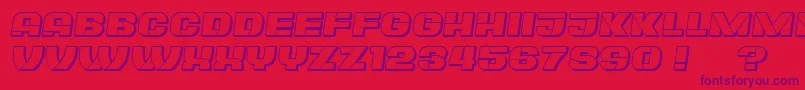 PlagiatHollow Italic Font – Purple Fonts on Red Background