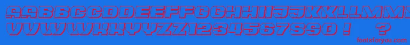 Czcionka PlagiatHollow Italic – czerwone czcionki na niebieskim tle