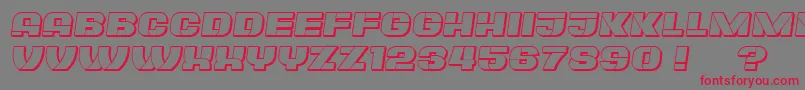 フォントPlagiatHollow Italic – 赤い文字の灰色の背景