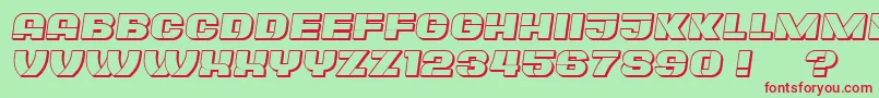 PlagiatHollow Italic Font – Red Fonts on Green Background