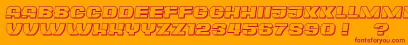PlagiatHollow Italic Font – Red Fonts on Orange Background
