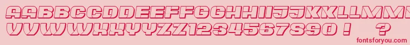 フォントPlagiatHollow Italic – ピンクの背景に赤い文字