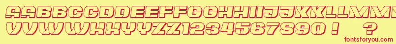 PlagiatHollow Italic Font – Red Fonts on Yellow Background