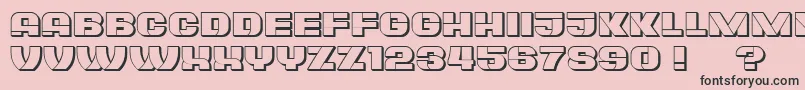 フォントPlagiatHollow – ピンクの背景に黒い文字