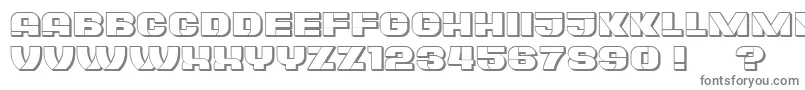 フォントPlagiatHollow – 白い背景に灰色の文字