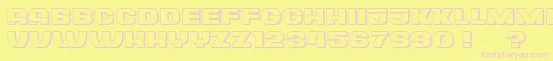 PlagiatHollow Font – Pink Fonts on Yellow Background