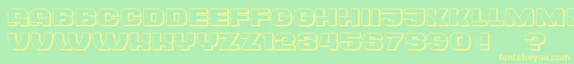 PlagiatHollow Font – Yellow Fonts on Green Background