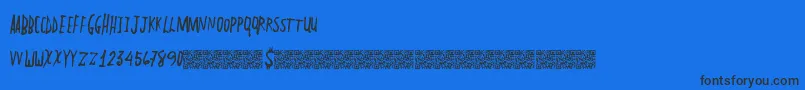 PlainLines-Schriftart – Schwarze Schriften auf blauem Hintergrund