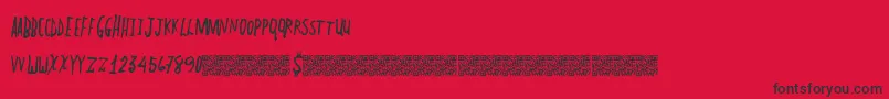 PlainLines Font – Black Fonts on Red Background