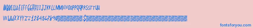PlainLines Font – Blue Fonts on Pink Background