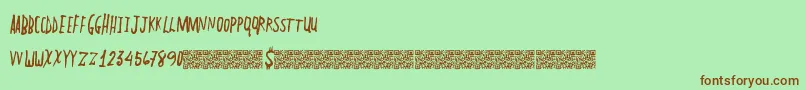 PlainLines Font – Brown Fonts on Green Background