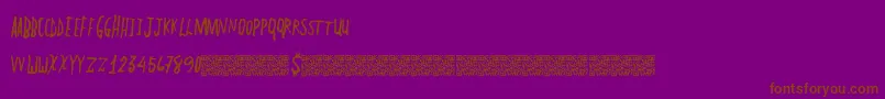 PlainLines Font – Brown Fonts on Purple Background
