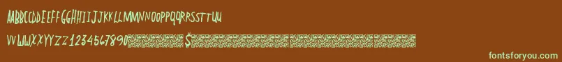 Czcionka PlainLines – zielone czcionki na brązowym tle