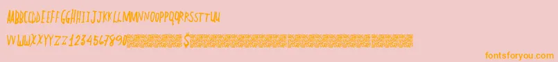 PlainLines-Schriftart – Orangefarbene Schriften auf rosa Hintergrund