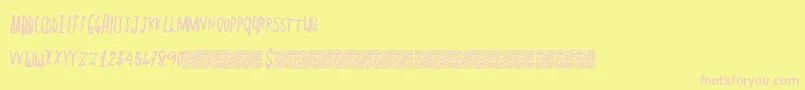 PlainLines Font – Pink Fonts on Yellow Background