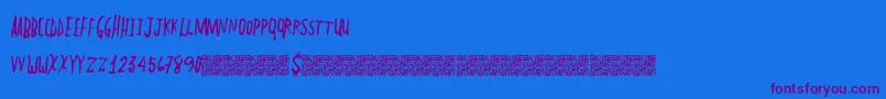 PlainLines-Schriftart – Violette Schriften auf blauem Hintergrund