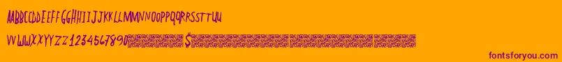 PlainLines-fontti – violetit fontit oranssilla taustalla